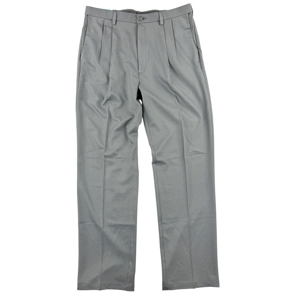 Haggar Cool 18 Pro Classic Fit Pleated‎ Pants Size 36x34 Charcoal Gray NWT